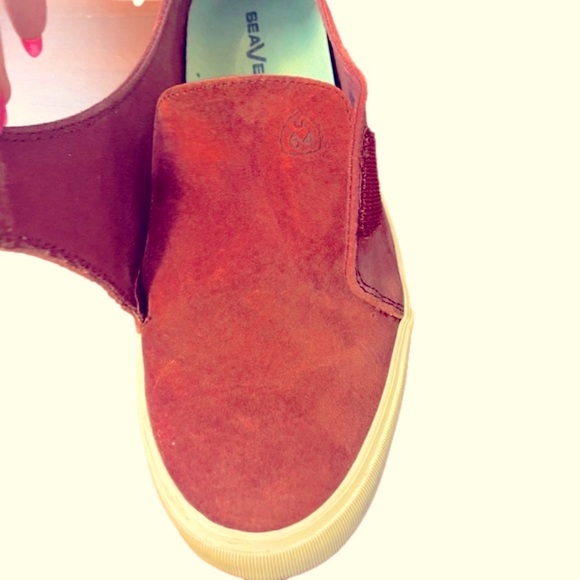 SeaVees Sneakers Women Size 8.5 Burgundy Suede Leather Casual Comfy Shoes - Picture 11 of 12